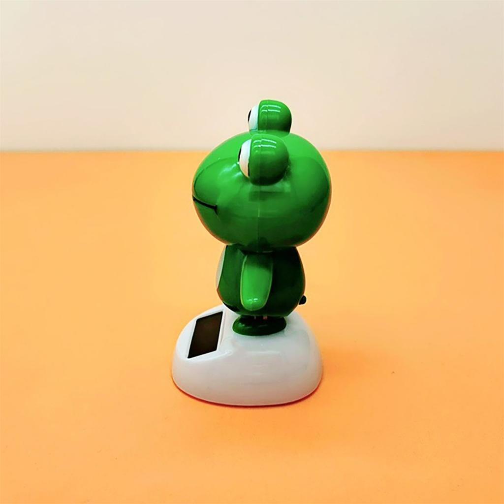 Solar Dancing Cute Green Shaking Head Figure Toys Funny Solar Powered Dancing Figurines Toys Ornament For Home Car Dashboard Decoration