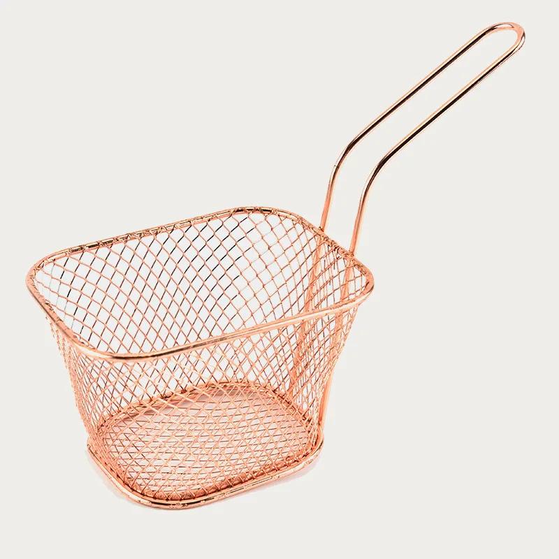 Корзина из нержавеющей стали для куриных чипсов, сетчатый фильтр для жареных продуктов, сетчатый фильтр для барбекю, сетчатые корзины для чипсов во фритюре, презентация еды