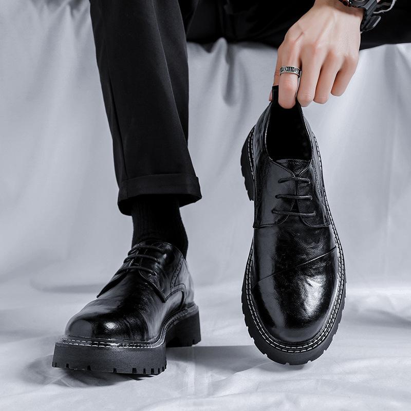 FashionIncrease кожаные туфли дерби для мужчин модные повседневные дизайнерские туфли на платформе мужские английские черные осенне-зимние мужские туфли