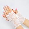 1 пара свадебных летних кружевных перчаток, женские солнцезащитные перчатки без пальцев, дышащие перчатки для невесты