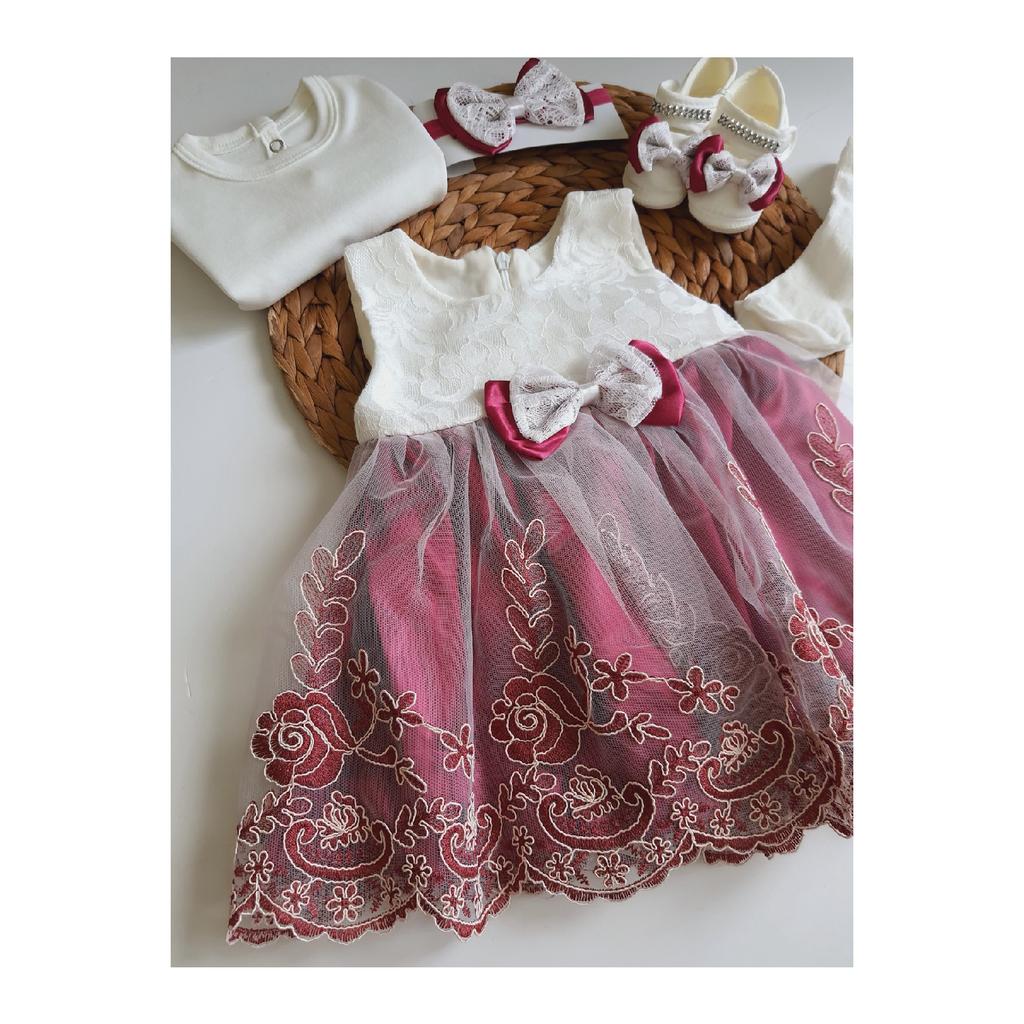 Комплект свадебного платья для девочки 0-6 месяцев из 5 кружевных платьев Mevltluk