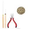 Hook Needle Hair Extensions Tools Kit Crochet Hook Pulling Needle 500pcs Micro Ring Beads Loop Threader Silicone Rings