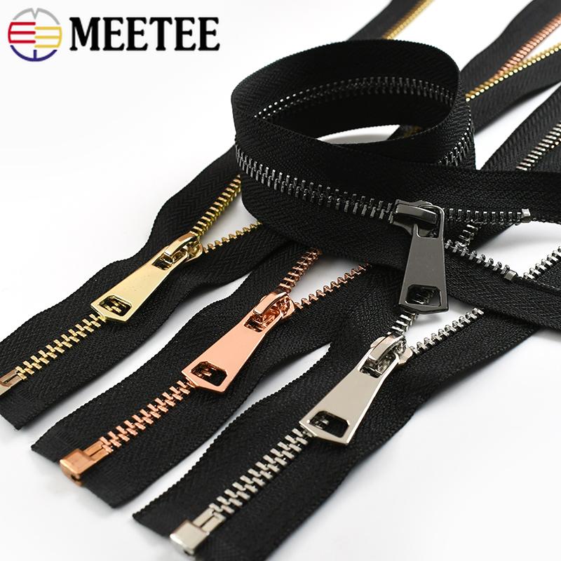 1/2 шт. Meetee №5 15-80 см Металлические молнии с закрытым/открытым концом для сумки, пуховика, кармана, швейная фурнитура, набор для ремонта молний, DIY, аксессуары для шитья