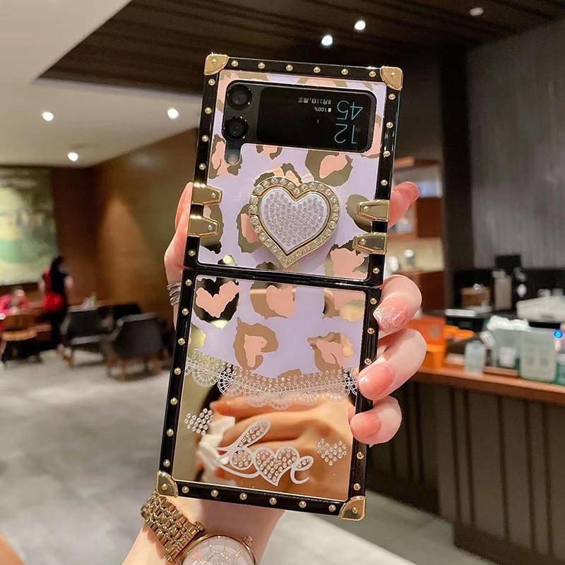 Милый чехол-кронштейн в форме сердца со стразами для Samsung Galaxy Z Flip 4 3 S22 S21 ultra A33 A53 A52 A22 A32 A23 A51/iphone 14 pro max 14 13 12/Redmi