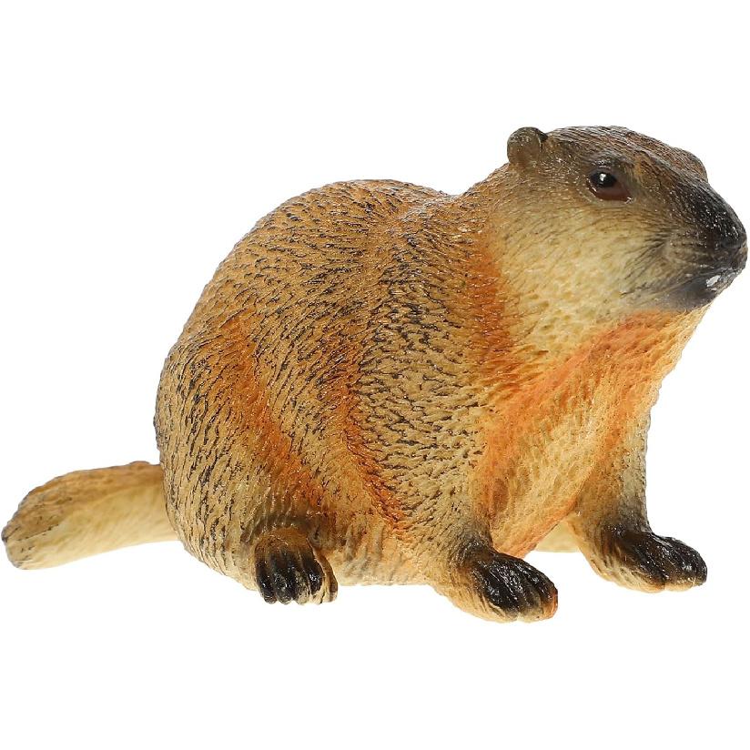 LIFKOME Groundhog Figurine Realistic Wildlife Model Animal Collectible Statue Simulation Groundhog Ornament for Desktop Cake Topper Bookshelf Garden