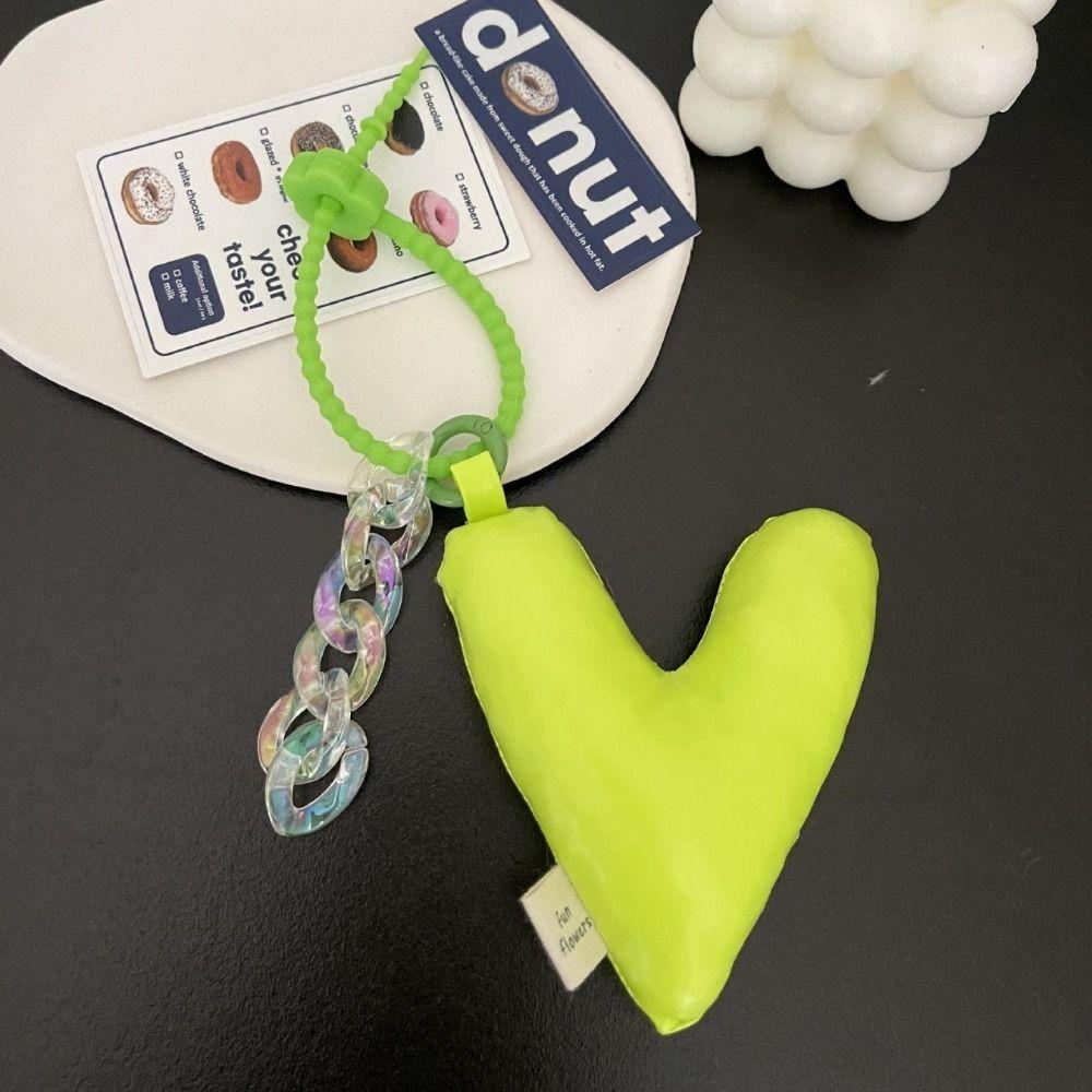 Simple Smooth Key Lanyard Cotton Filled Soft Key String Colour Love Heart Rope Bag