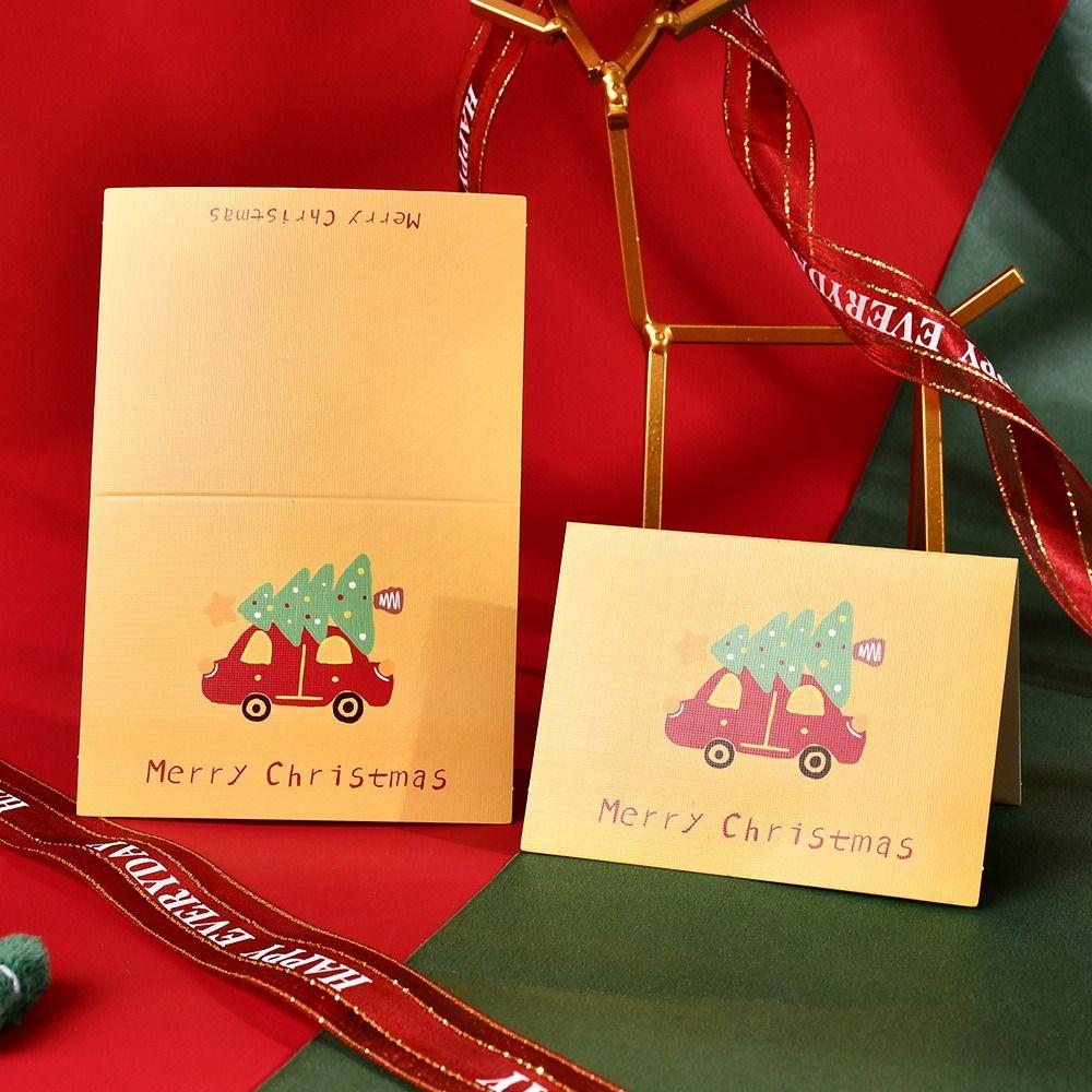 10pcs Invitation Merry Christmas Greeting Cards Thank You Blank Paper Cards Merry Christmas