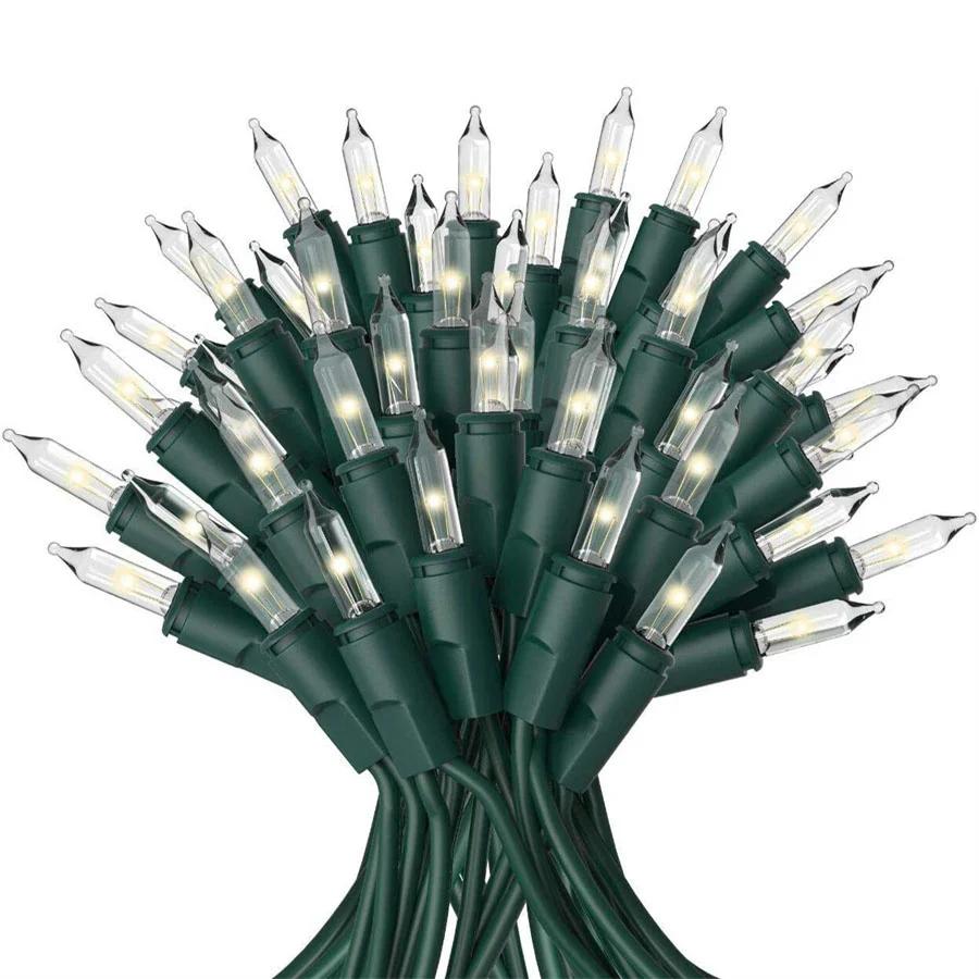 7M 100 шт. Мини Рождественская гирлянда, уличная лампа накаливания, мини-гирлянда для рождественской елки, декор для вечеринки