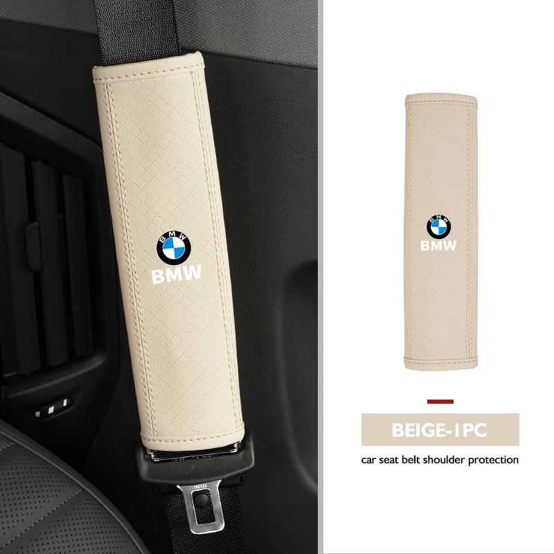 Leather Car Seat Safety Belt Soft Protector Shoulder Strap Pad For BMW X3 X5 M5 M3 E46 E90 E60 F10 E39 F30 E36 G30 E87 E70 MA6