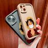 For iPhone 16 15 14 13 12 11 Pro Max XS Max XR X SE 8 7 Soft Silicone Full Lens Protect Cute Luffy Pattern Phone Case