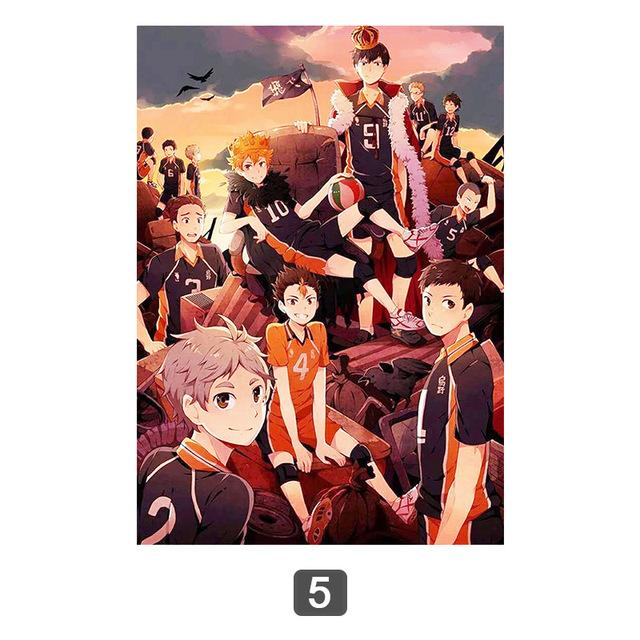 Японское аниме Haikyuu, волейбольный мальчик, мультяшный постер, настенный художественный принт, холст, живопись, фотографии для гостиной, украшение Cuadros