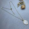  Stainless Steel Necklace MOP Sea Shell Religious Jesus Our Lady Virgin Mary Sacred Heart Pendant for Women