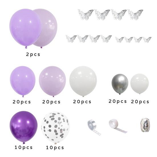 1 комплект, набор воздушных шаров, надувной DIY, устойчивый к давлению, декоративная бабочка, фиолетовый воздушный шар, гирлянда, арка, комплект, товары для вечеринок