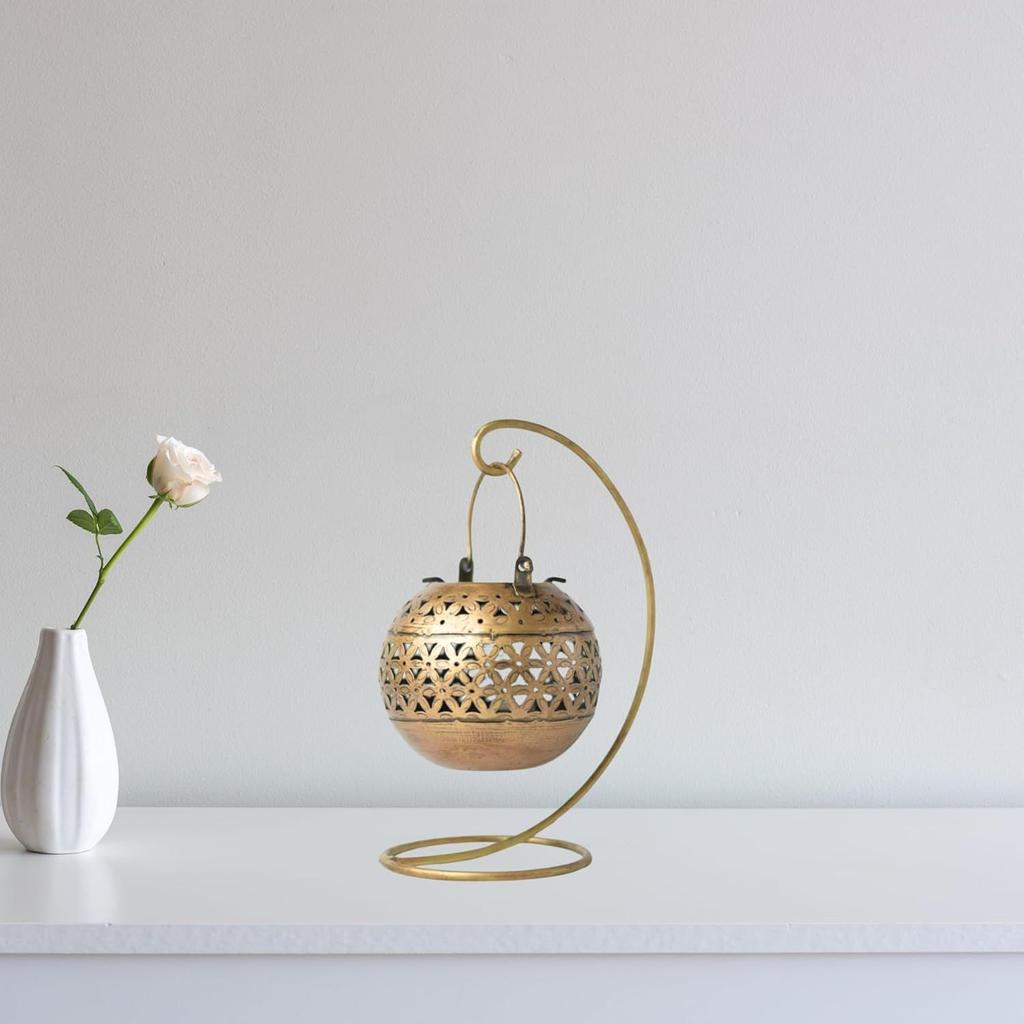 Metal Tealight Candle Holder Hanging Degchi/Dhuni Tea Light Candle Stand Holders Home Decoration Items for Home/Office