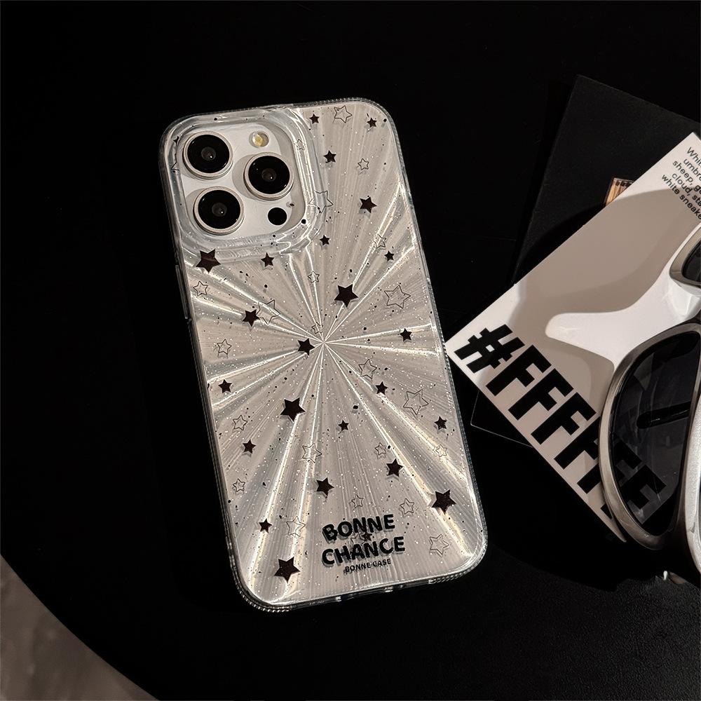 Aurora Ins Black Star Mobile Phone Case for Apple 15pro Max for IPhone13 Anti-fall 16 Sweet Cool 14 Hard