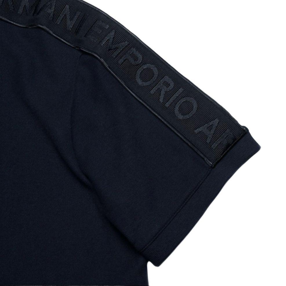Emporio Armani Мужская футболка-поло с коротким рукавом, однотонная, с буквенным ремешком на плече, SS23, мужские поло, темно-синий, 3R1FG2-1JCYZ-0920