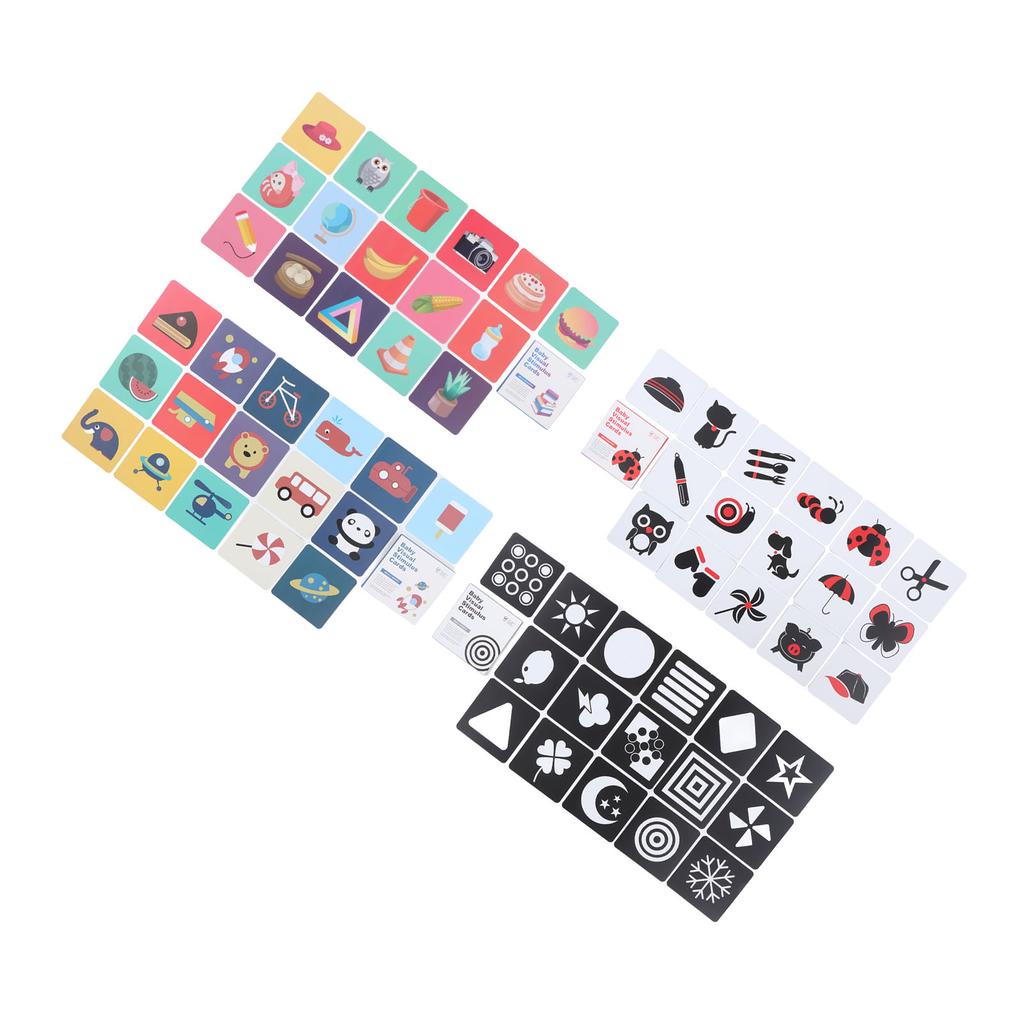 64pcs High Contrast Baby Flashcards Visual Stimulation Flashcard Early Educational Toy