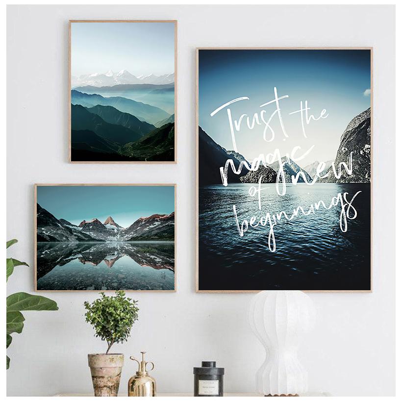 Природа Пейзаж Плакат Скандинавский Стиль Гора Любовь Цитаты Печать Настенная Картина Холст Картина Скандинавское Украшение Дома Без Рамки
