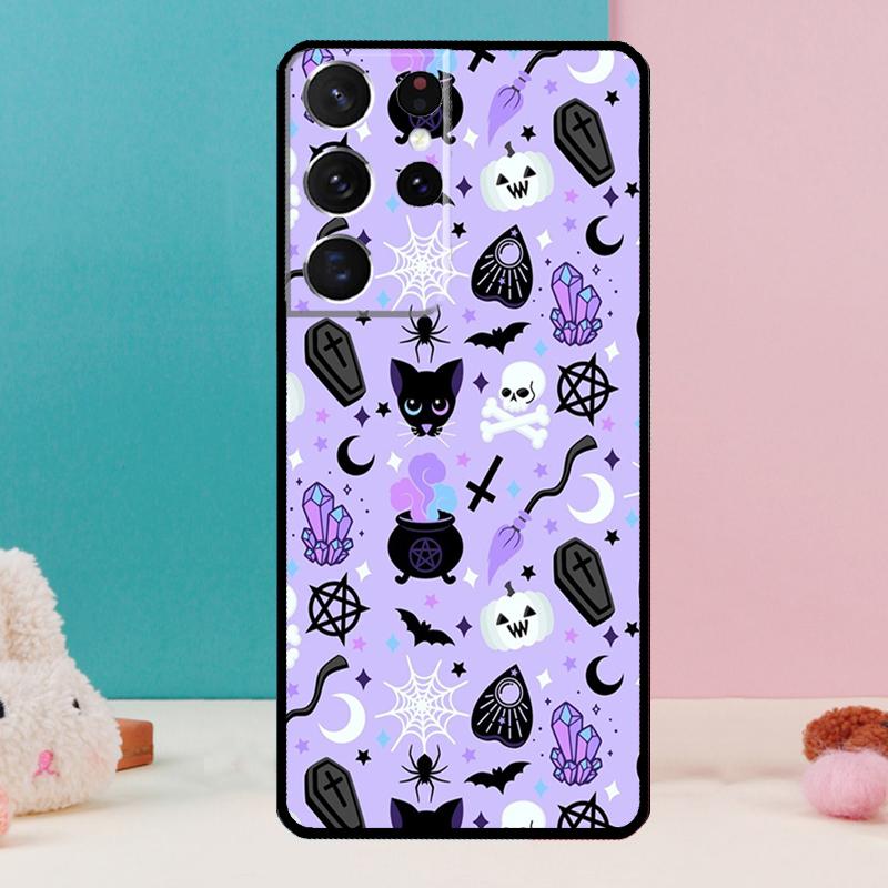Девчачий Пастельный Гот-Ведьма Чехол для Телефона Для Samsung Galaxy S25 S23 S22 S21 Ultra S9 S10 S20 Plus S24 FE Funda Чехол Оболочка