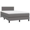 3140997 vidaXL Divan Bed with Mattress Grey 120x200 Cm Faux Leather