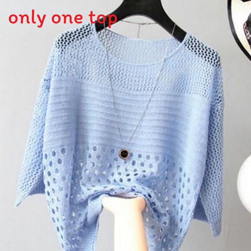 Summer Knit Sweater With Hollow Out Design For Casual Womens Wear
