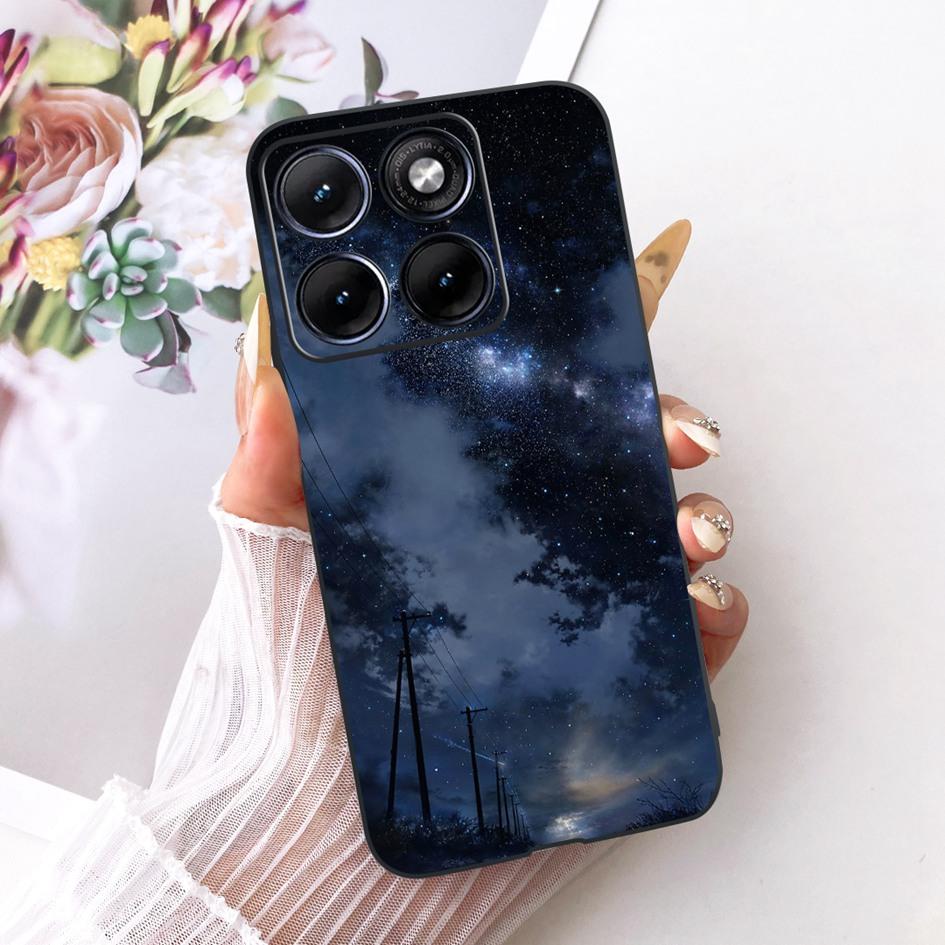 For Funda Motorola Edge 70 Fusion 2026 Phone Case New Fashion Flower Bow Soft Black Silicone Cover For Moto Edge 70Fusion+ Cases