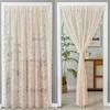 Lace Polyester Mosquito Proof Door Net Screen Hanging Door Curtain Side Fly Free-punch Vintage Lace Curtains Romantic Semi Sheer Floral Lacy Curtain