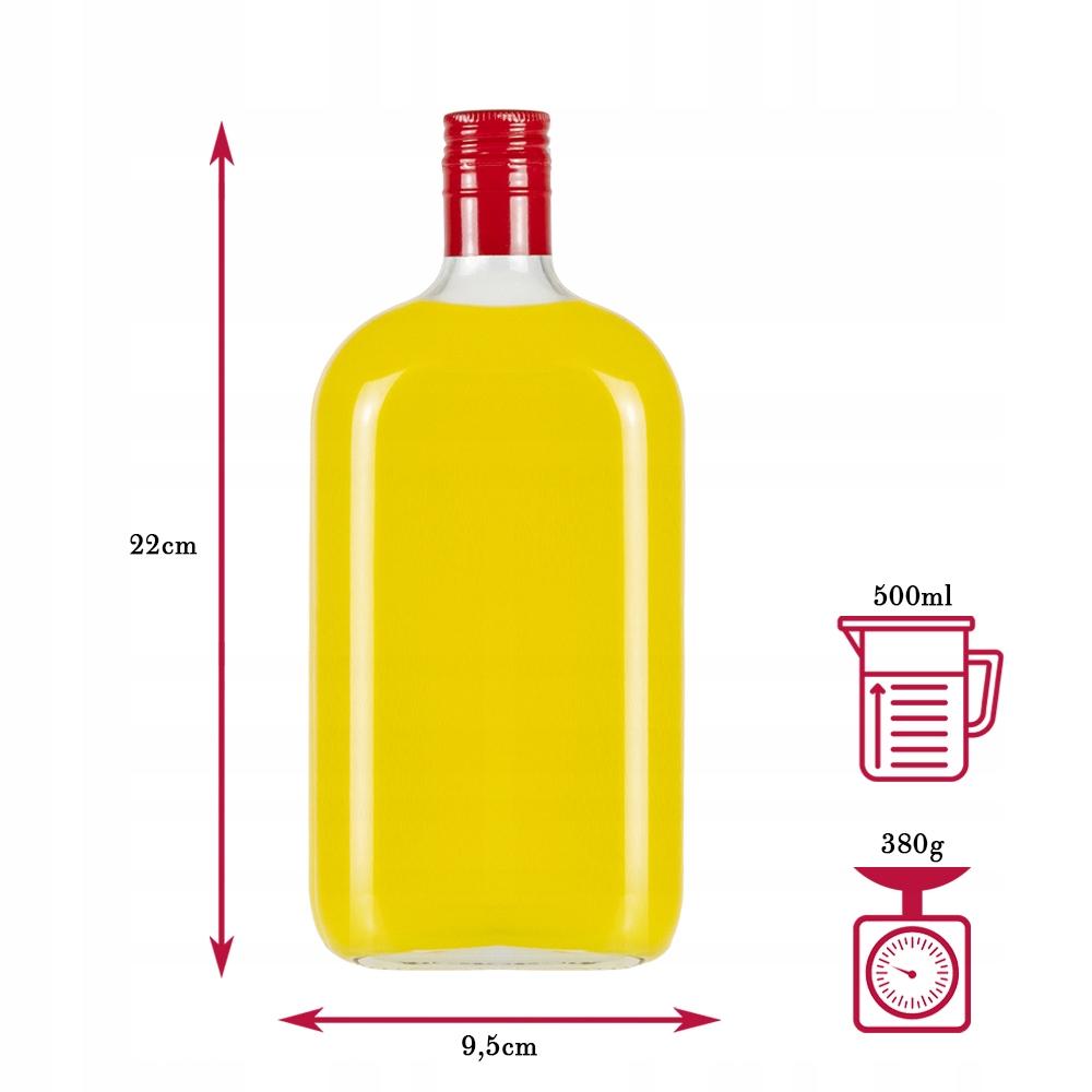 Butelka Szklana Płaska Klasyk 500Ml Butelki Na Nalewki Wino Sok Wódkę 0,5L