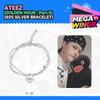 [ATEEZ ЗОЛОТОЙ ЧАС : Часть 5 Официальный MD] Редкий Браслет с Покрытием Серебром 925 Пробы + Официальная Фотокарточка (1 шт.)