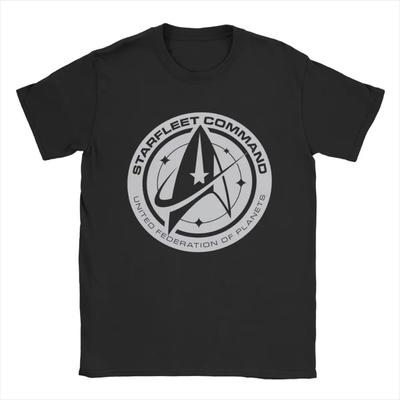 Футболка Stars Treks Discovery United Federation для мужчин, хлопковые футболки, футболка с круглым воротом, короткий рукав, одежда с графикой