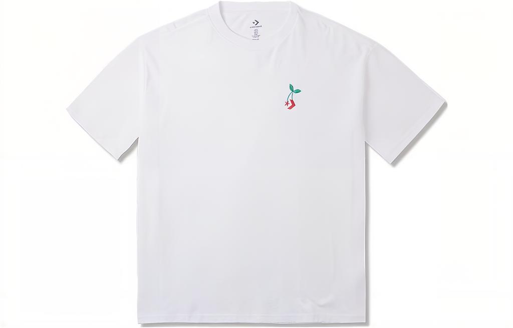 Converse T-Shirts Men's White Crew Neck Moderate Straight Fit 10025237-A03