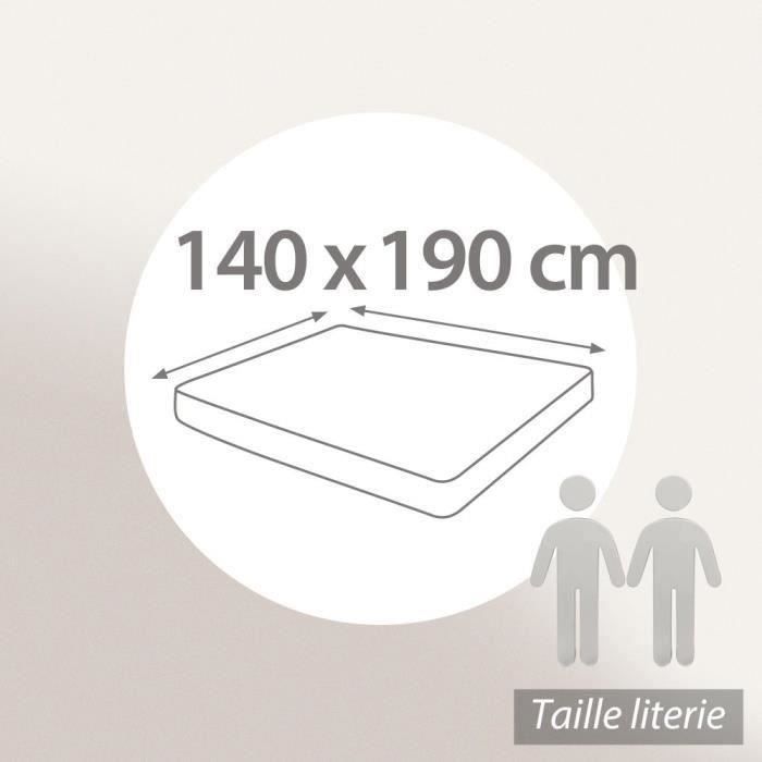 Drap housse - Home Déco - 140X190 cm - Orange - 100% coton - Tissage serré