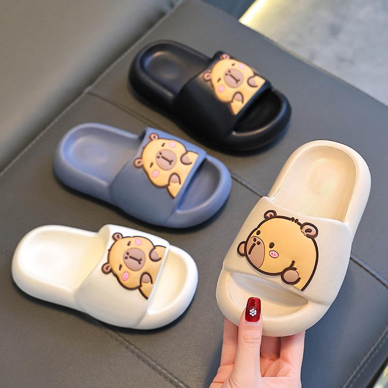 Kapibara Children's Summer Sandals Boys' Soft Cushion Parent-Child Non-Slip Bathroom Shower Big Kids Home Slippers