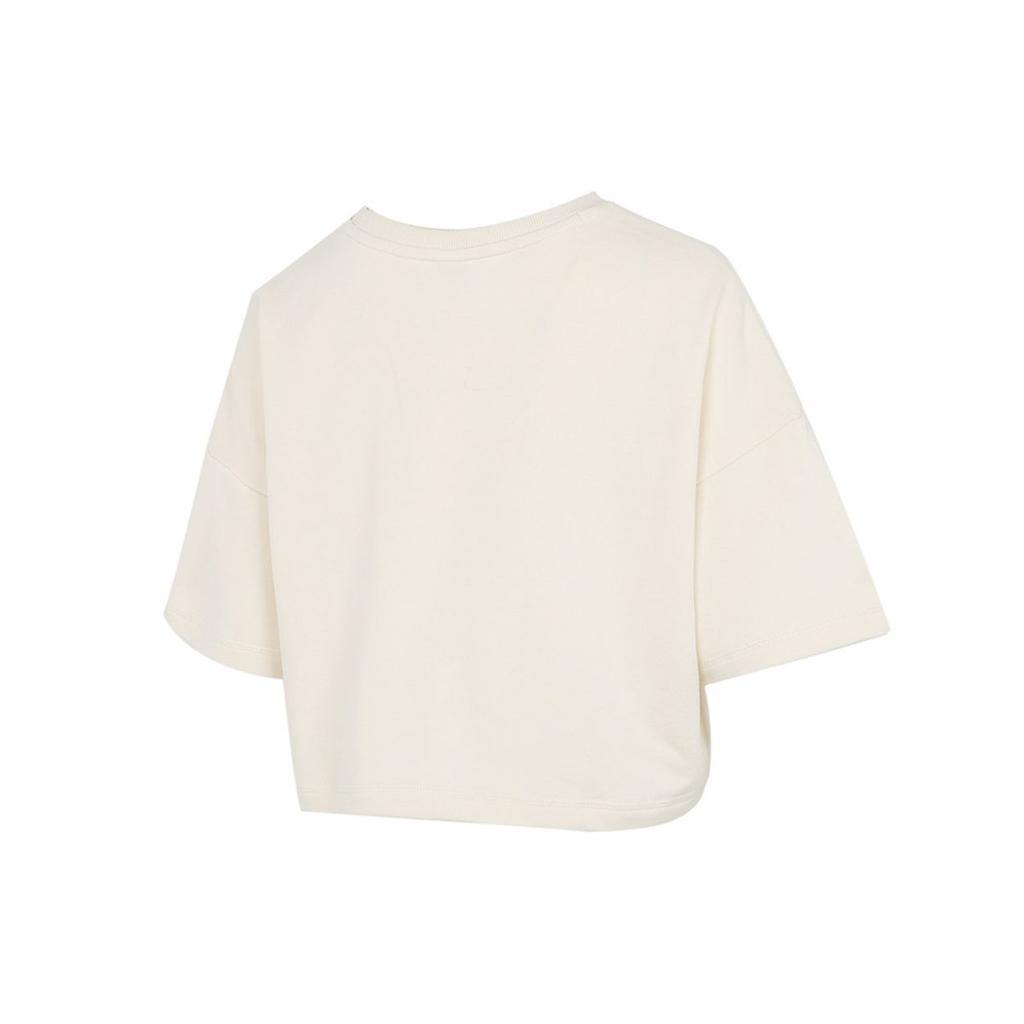 Puma Embroidered Logo Casual Sports Breathable Short Sleeve Round Neck T-Shirt Women Tops Off-White 533212-73