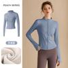 Fleece thickened yoga clothes sports jacket women's morning running tight and thin long-sleeved 1011 spring running fitness top