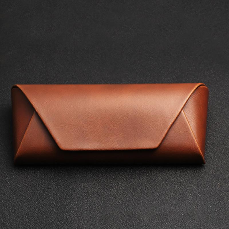 Japanese  PU Leather Sunglasses Box Glasses Case Crazy Horse Leather Retro Art For Eyewear Storage Gift Idea Suitable