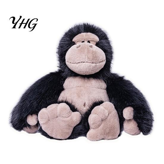 Polyester Fiber Stuffed Toy Plush Gorilla Doll, Realistic Animal for Kids, Soft Fluffy Cuddly Long Haired Ape Orangutan Plushie with Thick Fur,