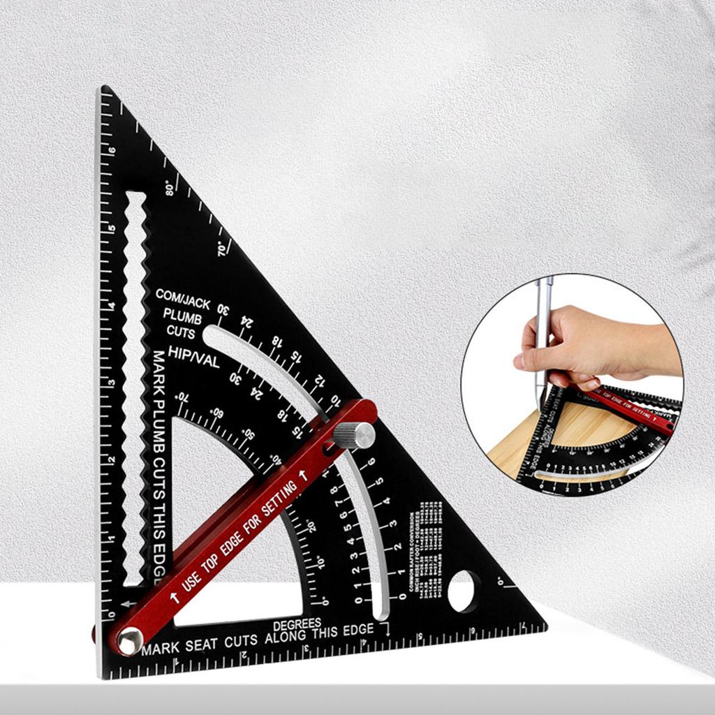 Плотницкий угольник Инструменты для измерения деревообработки Стропильный угольник 7,5 дюйма Разметочный инструмент Регулируемый комбинированный угольник