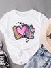 (Asian Size) Women Tee Top Clothing Casual Love Style Valentine Trend Cute Short Sleeve Fashion Print Lady Tshirt Female Graphic T-shirts