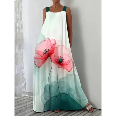 Женское платье большого размера свободное повседневное с боковым карманом платье на бретелях