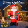 5.91FT Yard Party Decoration Inflatable Santa Claus Blackboard Toy LED Light Xmas Home Decor Supplies Ornaments Christmas Gifts
