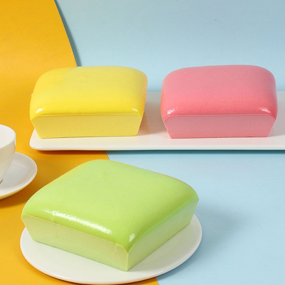 Soft Simulation Bread Squeeze Toys Round/Square Sensory Squishy Toy Squeeze Toast Toy Fidget Toy
