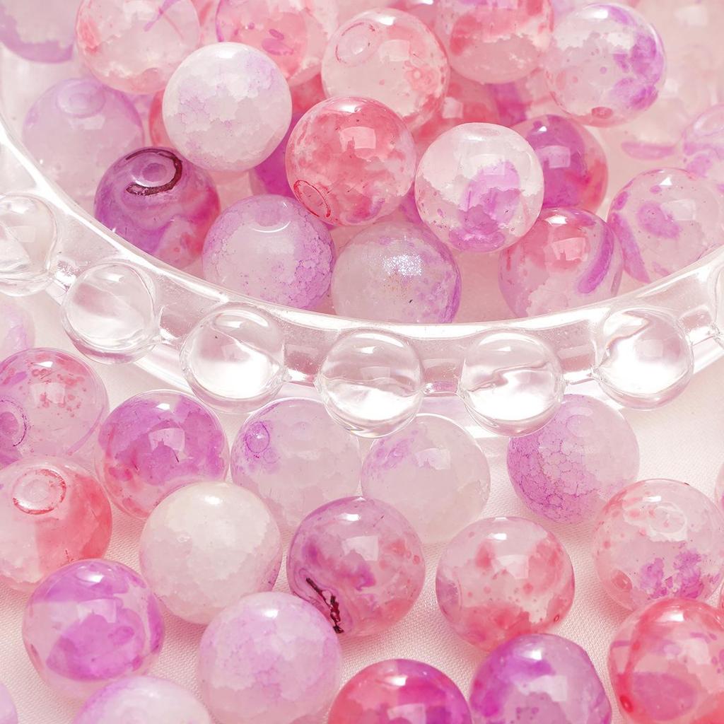 Браслет из стеклянных бусин «половина сахара» с пузырьками желе 8-10 мм - круглые свободные бусины для аксессуаров ручной работы