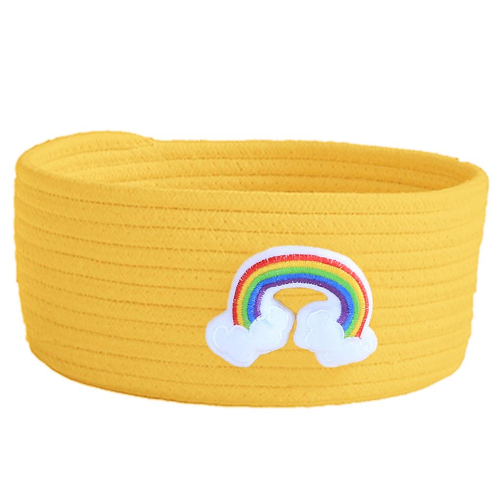 Тканая корзина для хранения из хлопковой веревки с мультяшными животными, детский органайзер для игрушек, настольное хранилище ручной работы для конфет, одежды, игрушечная коробка