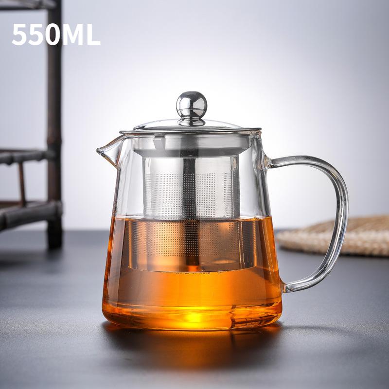 400 мл/1350 мл фильтруемый термостойкий утолщенный стеклянный чайник для заваривания чая из боросиликатного стекла цветочный чайник подогреваемый стеклянный чайный сервиз