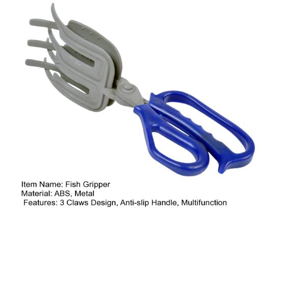 Fish Gripper 3-Claws Anti-slip Ergonomic Handle Multifunction Fishing Pliers Grabber Fish Control Clamp Catcher Tong Outdoor Fishing Accessories