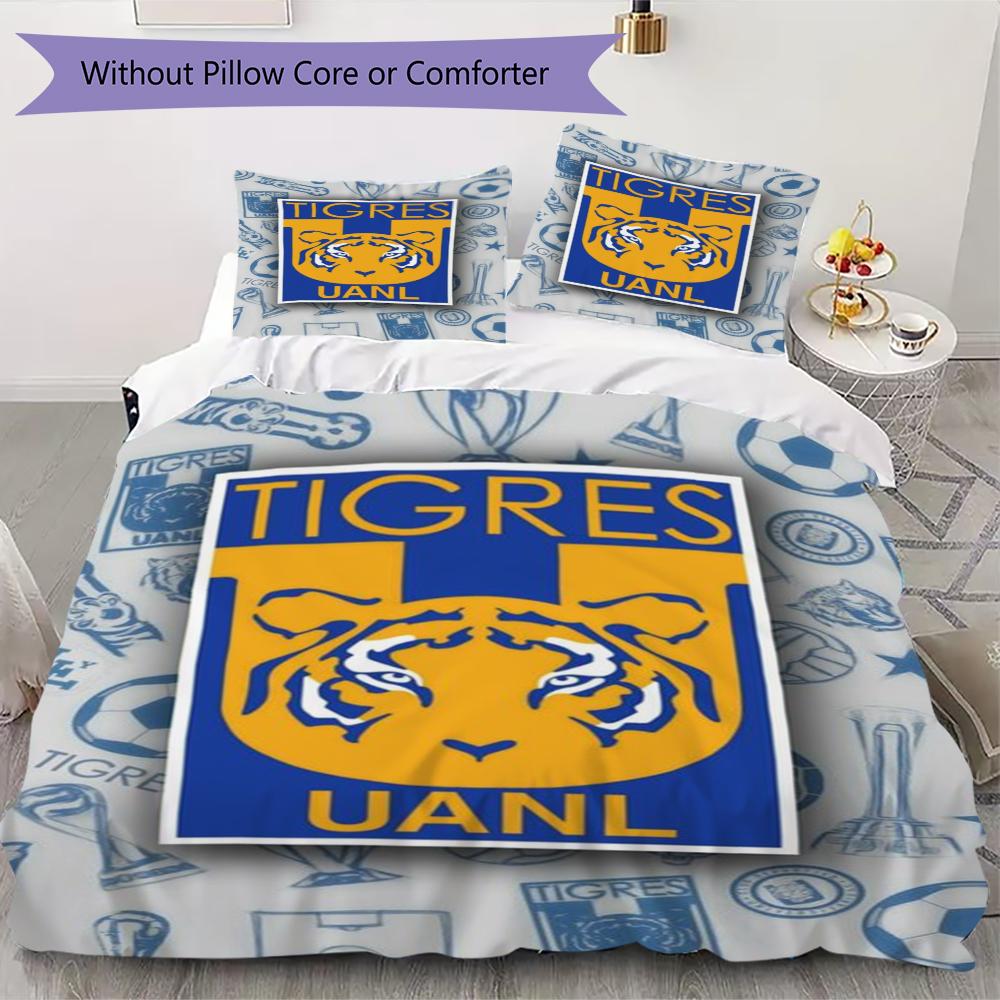 Tigres UANL Pattern Bedding uilt Set uilt Cover Pillowcase Home Decoration Birthday Gift (1 * duvet cover + 2 * pillowcase without core)219