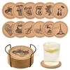 2pcs Wooden Coaster Beverage Cork Coaster for Absorbing Drinks Coffee Bar Home Kitchen Decoration Coaster Heat Insulation Mat