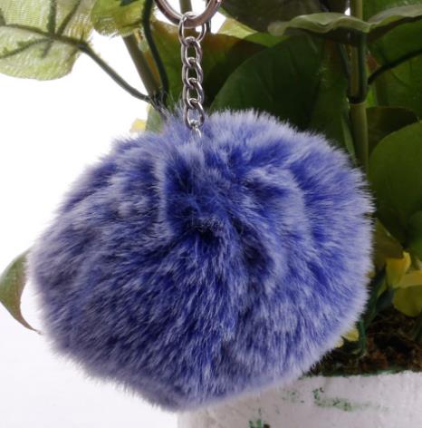 Ключница-помпон из пушистого кроличьего меха 8 см, милые конфетные цвета, брелок-помпон из искусственного меха кролика, женский брелок для ключей автомобиля