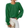 Women's Solid Color Crew-neck Long Sleeve Thread Solid Color Casual Sweater Top